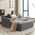 67x50x29 Inches Wide Corduroy Chaise Lounge Chair, Oversized Boneless Sofa Bed with Deep Seat, Cloud Sleeper Couch for Living Room/Bedroom